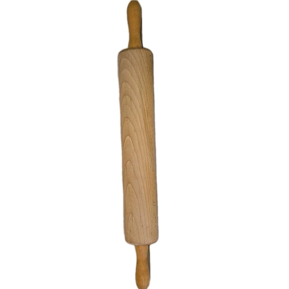 Vtg Danish Wood Rolling Pin 15" Made In Denmark Large Primitive Baker Art